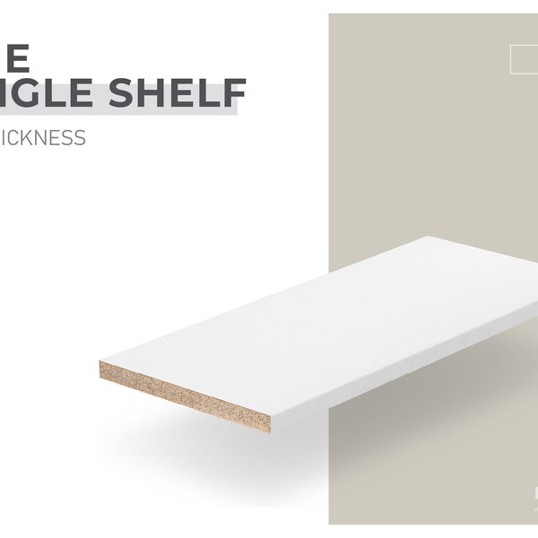 White Melamine Shelf - Customizable, 1/2'' Thickness, Cut-to-Size Shelves