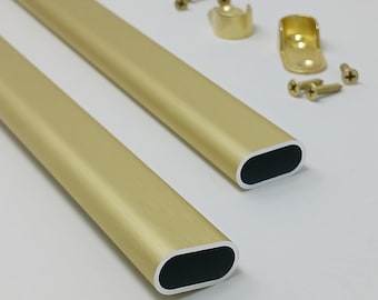 Oval Wardrobe Tube with Supports (Custom closet rod ) cut to size
