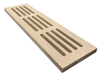 Cubierta de ventilación moderna y personalizable: MDF sin acabado de 19 mm de grosor. Cubierta de registro de ventilación.