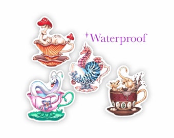 Naklejki winylowe "Smok w filiżance", seria 5 | "Pianka" | "Muszla" | "Grzyb" | "Wiosna" |