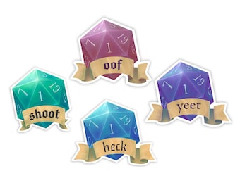 Naklejka na kostkę D20: Zabawna i dyskretna reakcja – 2,3"