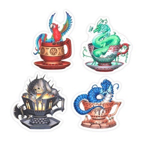 Serie di adesivi Teacup Dragon 6: ispirati a Cosmere / "Chicken" / "Mistborn Inquisitor" / "Tress" / "Radiant" / Copic Marker