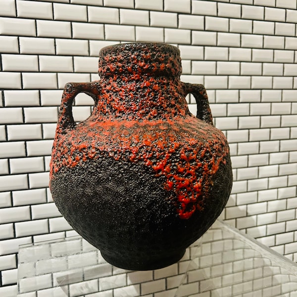 Large vintage fat lava vase - Fohr ceramics