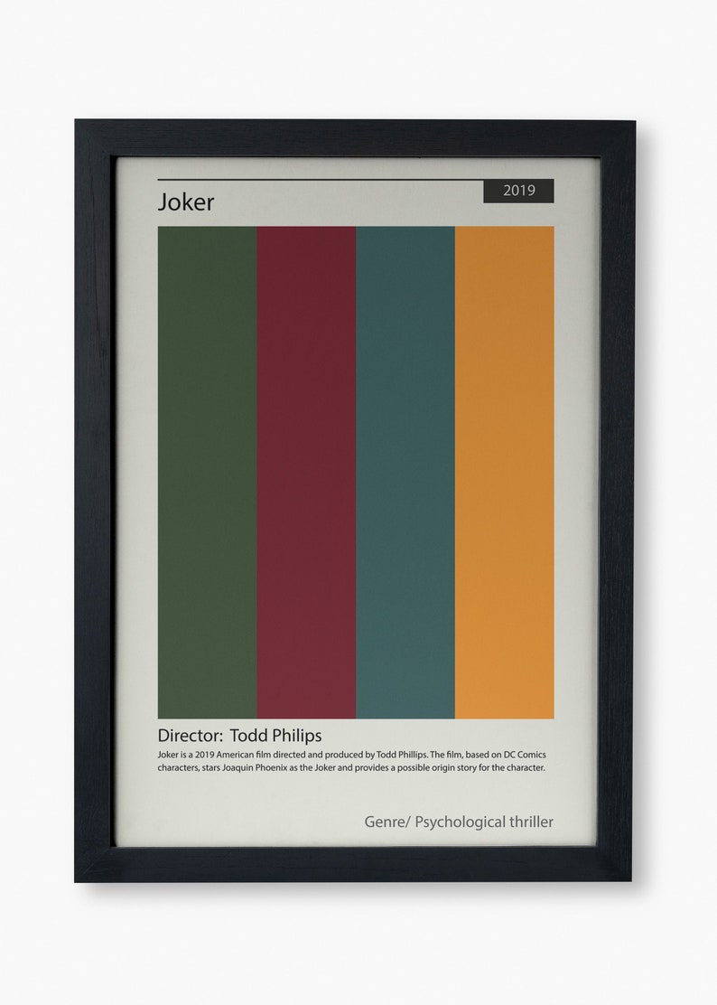 Joker Color Palette Poster Etsy