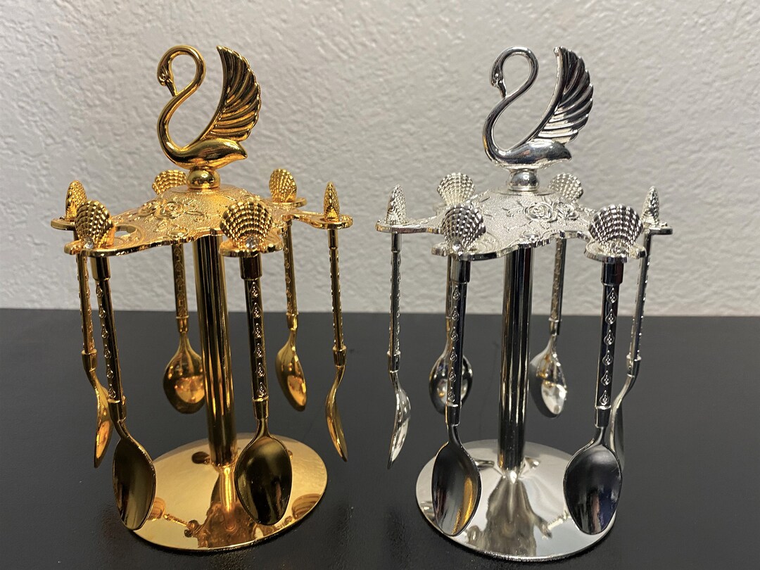 Swan Design Seashell Teaspoon Holder Etsy