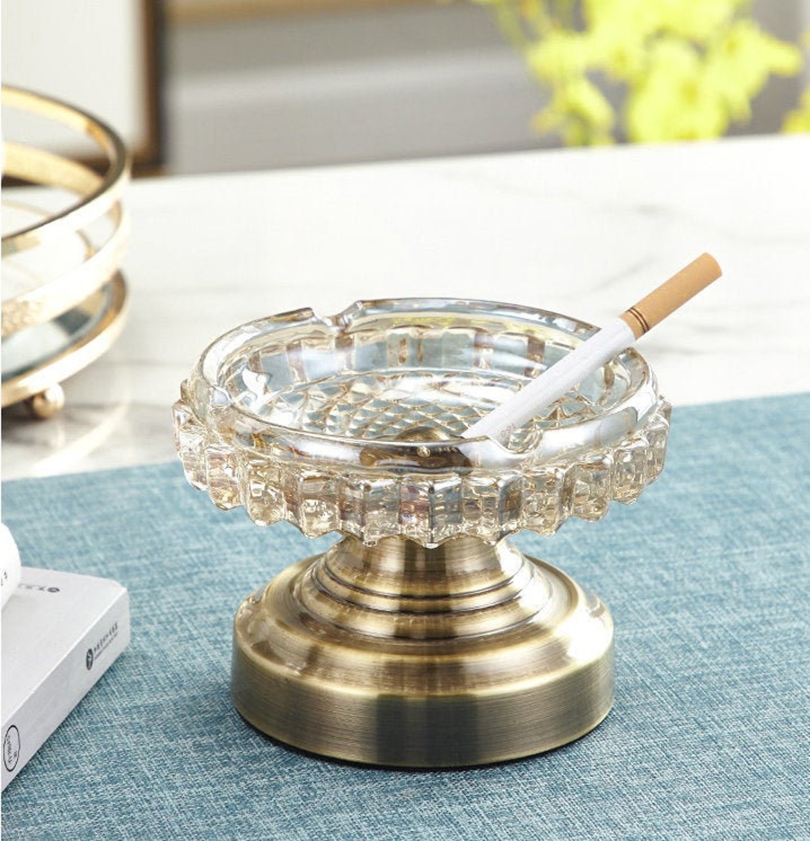 Crystal Ashtray Etsy