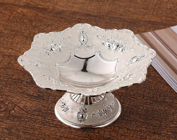 Silver & White Serving Stand