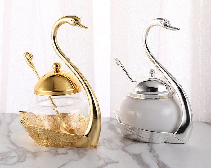 Swan Design Sugar/Coffee Creamer Bowl
