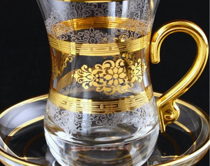 Turkey Gold Tea Set w/Handle