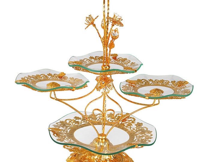 Multi-Layer Gold Snack Stand