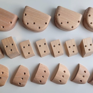 18 Piece Starter Climbing Hold Set - Large/Medium Screw-On Climbing Holds for Rock Climbing Walls or Projects, Wood Climbing Holds