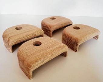 Jug Climbing Holds - Large, 4 Pieces, Bolt On Climbing Holds for Rock Climbing Wall, Wood Climbing Holds, Hardwood Climbing Grips, DIY Wall