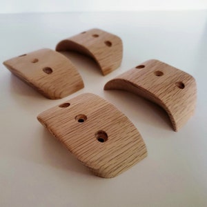 Crimp / Pinch Hybrid Climbing Holds - 4 Pieces, Medium, Screw On Climbing Holds for Rock Climbing Wall, Wood Climbing Holds, Grips, Boulder