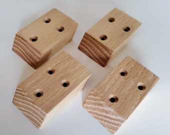 Foot Climbing Holds - Small, 4 Pieces Screw In Climbing Holds for Rock Climbing Wall, Wood Climbing Holds, Hardwood Climbing Grips for kids