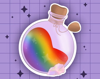 Pride Potion Stickers LGBTQ Vlag Drankjes| LGBTQ-stickers | Gay Pride Stickers Witchy Gay Stickers Toverdrank Stickers
