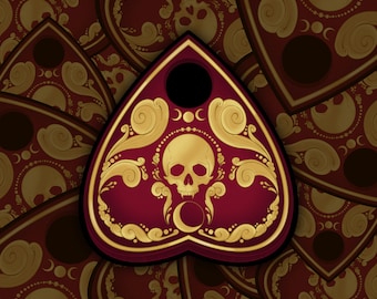 Vampire Planchette Sticker Gothic Planchette Sticker Planchette Sticker Donkerrode Gradient Planchette | Vampier | Hekserij | Ouijabord