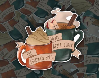 Pumpkin Spice aan mijn Apple Cider Sticker | Herfst drankjes sticker | Pompoenkruid | Appelcider | Pompoen Appelkruid | Herfst | Comfortdrankje