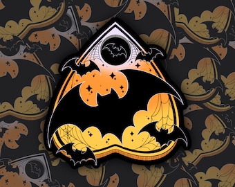 Spooky Planchette Sticker Vleermuizen Planchette Sticker | Candy Corn Theme Sticker Halloween Sticker Heksen Sticker | Ouija Sticker