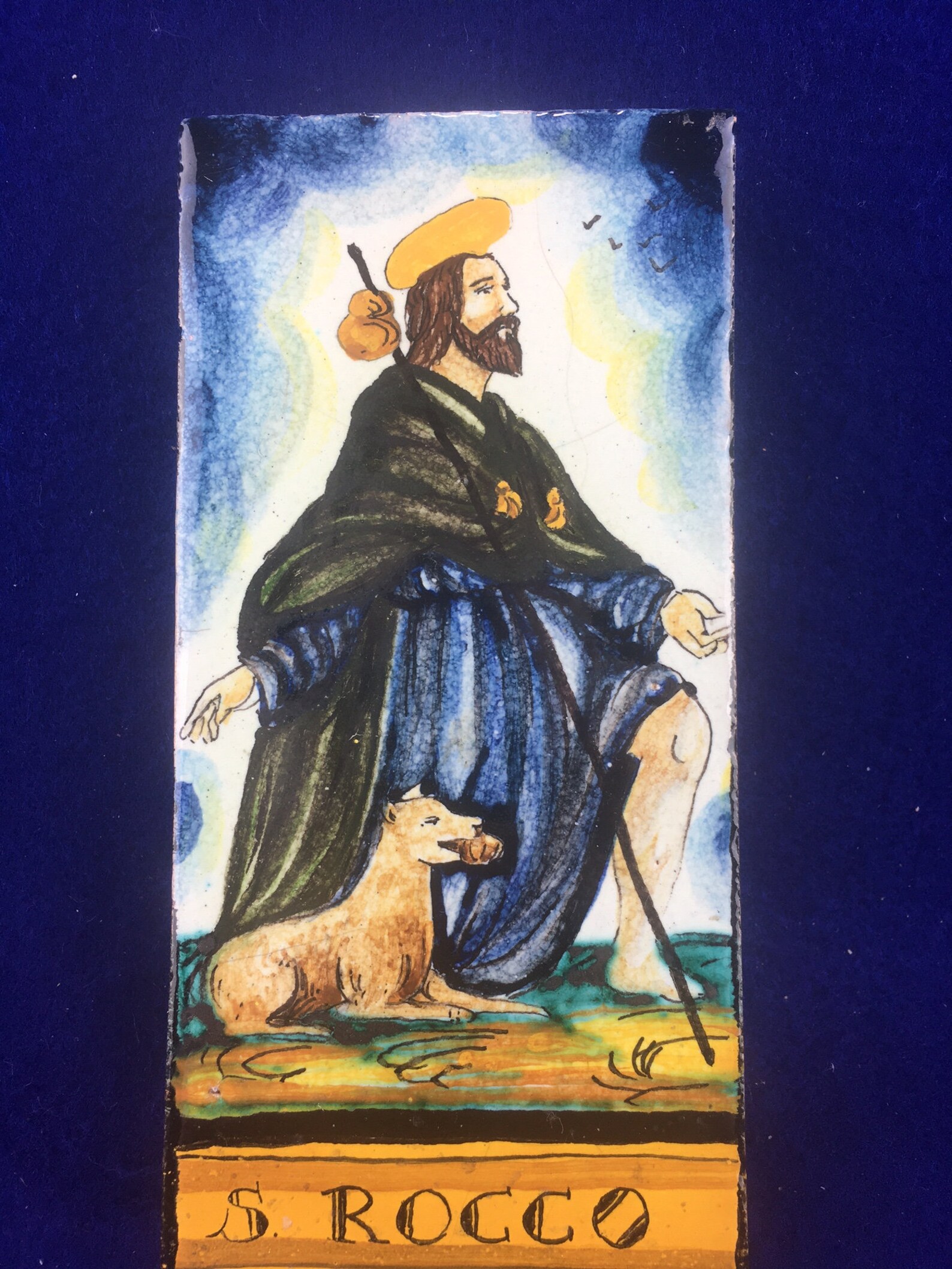 Italian Saint St. Rocco Painting Patron of Dogs Invoked for Etsy