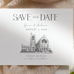 Custom Wedding Venue Sketch Digital Download Venue Illustration image 1