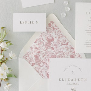 Forro para sobres con diseño floral en tonos rosa, imprimible, A9, A7, A7,5, A6, 6,5 x 6,5, A2, A1 y C5