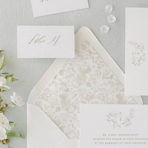 Druckbare Beige Blumen Umschlag Liner, A9, A7, A7.5, A6, 6.5x6.5, A2, A1, C5 und A7 Quadrat