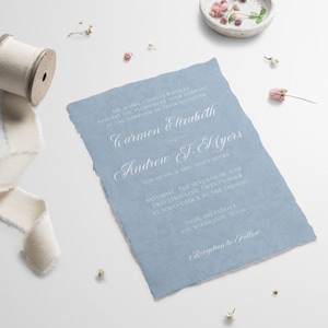 Dusty Blue Wedding Invitation Suite Template: Editable Floral Design (Instant Download)