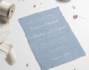 Wedding Invitation Suite Template, Dusty Blue, Printable Wedding Invitation, Fully Editable, Templett Instant Download