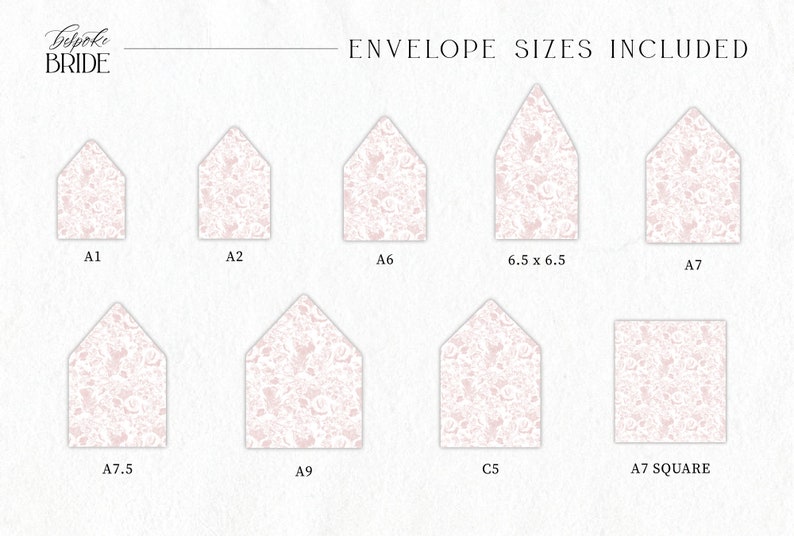 Blush Floral Envelope Linerprintable A9 A7 A7.5 A6 Etsy