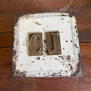 Vintage Brass Letter Printer Blocks - L and C