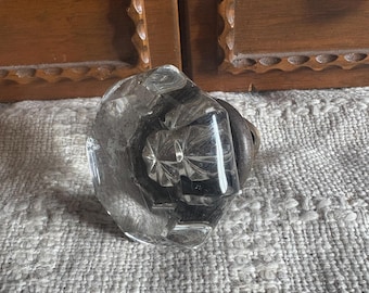 Tirador de puerta antiguo victoriano, de cristal y latón, de 8 puntas, del siglo XIX, herrajes - #1