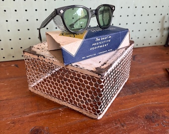 Vintage AO American Optical Safety Glasses - Grey Plastic Shields