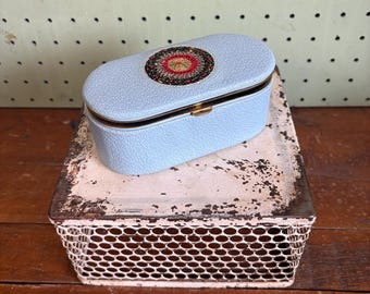 Caja de joyería o estuche de maquillaje Rosenfeld vintage, Israel - década de 1950