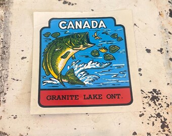 Calcomanía vintage de Granite Lake, Ontario, Canadá, para equipaje o automóvil (transferible al agua) (recuerdo)