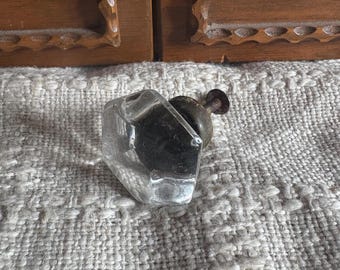 Tirador o pomo de puerta antiguo victoriano, de cristal y latón, de 6 puntos, del siglo XIX, Herrajes - #1