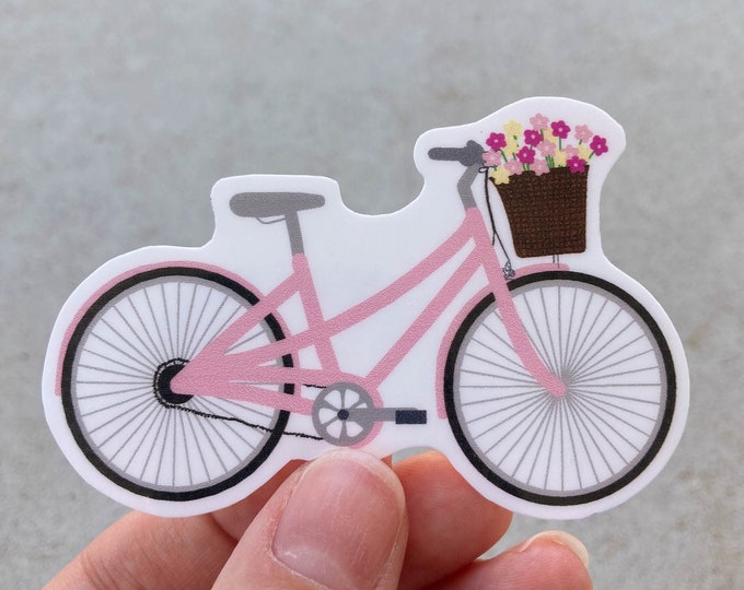 Bike Sticker, Cute Bike Sticker, Bike With Flowers Sticker, Water ...