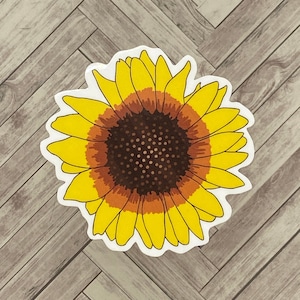 Sonnenblume Aufkleber, Wasserflasche Aufkleber, Laptop Aufkleber, wasserfester Aufkleber