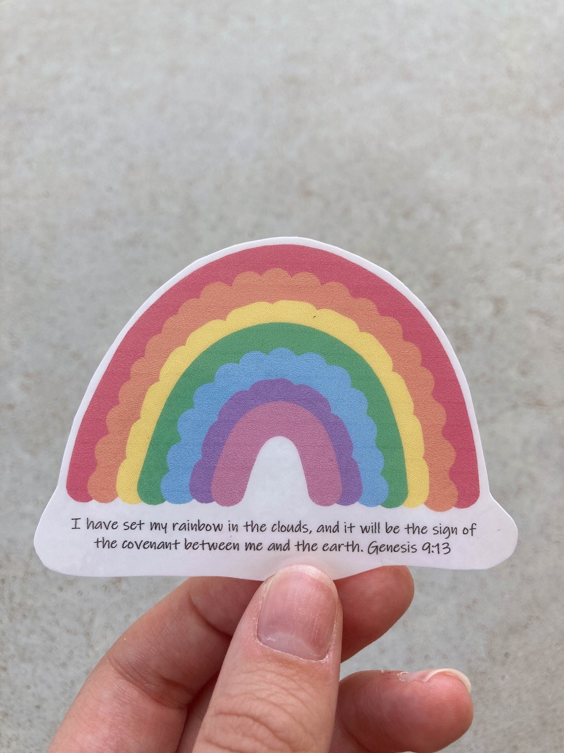 Rainbow Sticker Bible Verse Sticker Genesis 913 Sticker Etsy