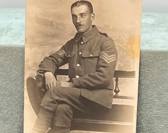 Antique WWI Photographic Postcards (2) & A Photograph of Soldiers