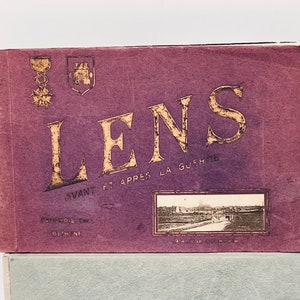 Antique World War I Postcard Booklet: “Lens-Avant et Apres la Guerre”