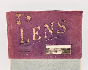 Antique World War I Postcard Booklet: “Lens-Avant et Apres la Guerre”