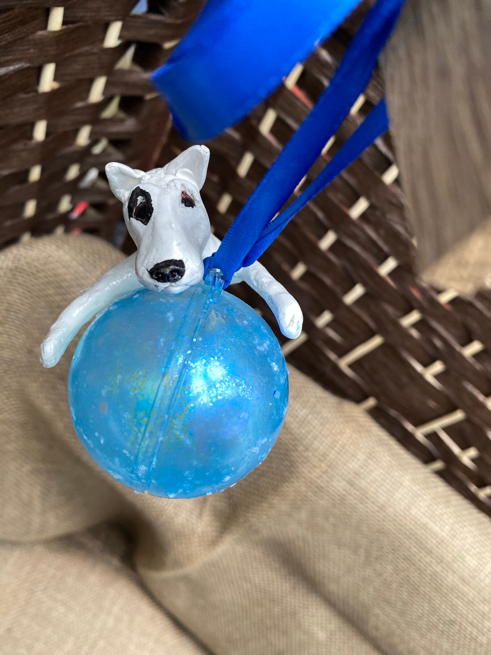 Hand Painted 5cm Plastic Bauble Painted Blue and With Shimmer Etsy UK