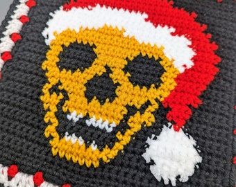 Golden Santa Skull Crochet Pattern