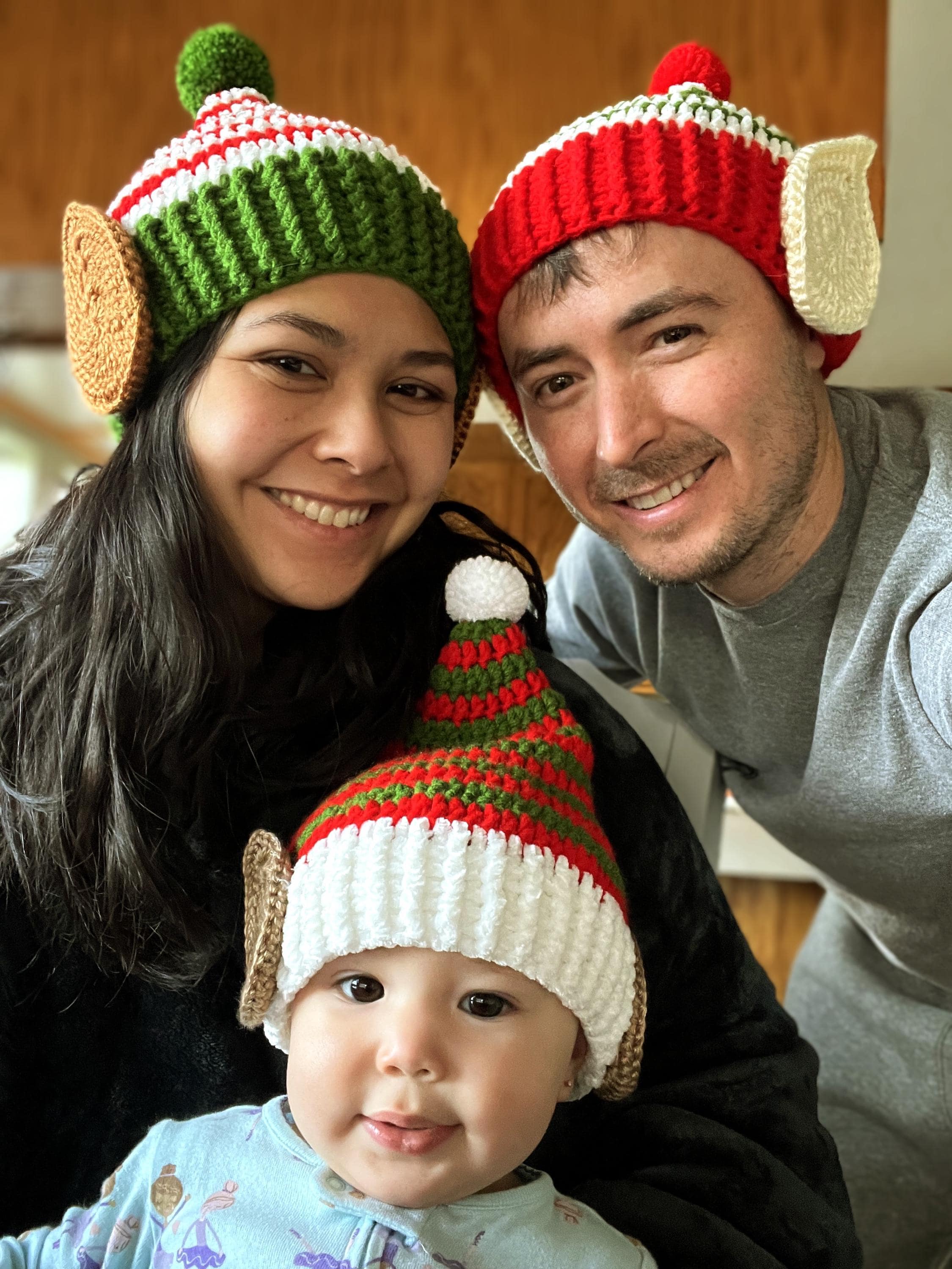 ENSEMBLE ECHARPE, BONNET de LUTIN, MOUFLES, BÉBÉ PETIT ENFANT ORANGE