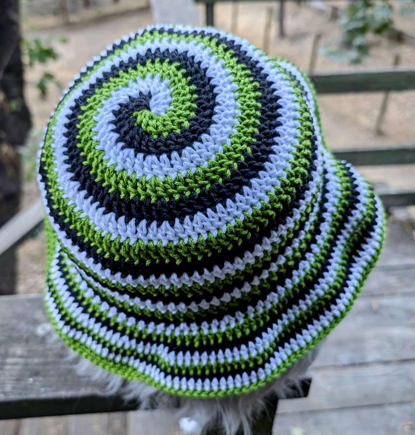 Handcrafted Knit Spiral Slouchy Hat - White and Rainbow Marled Spiral Knit Hat - Etsy main image 3