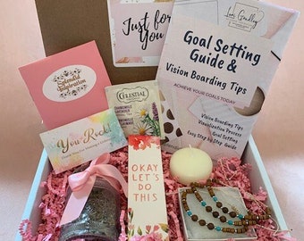 gift box, gift for women, goal setting, journal, self care, Mothers day, birthday gift for her, vision board, best friend gift, empowerment