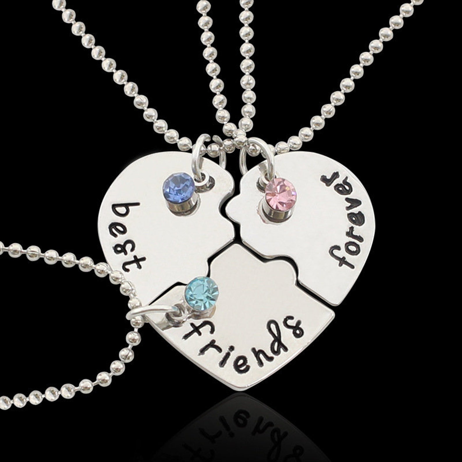 Puzzle Piece Necklace for 3 Best Friends BFF Bestie Gift Etsy