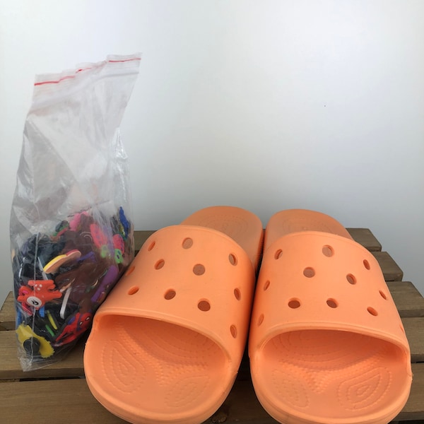 Used Orange Crocs Sandals Size 7 Mens / Womens 9