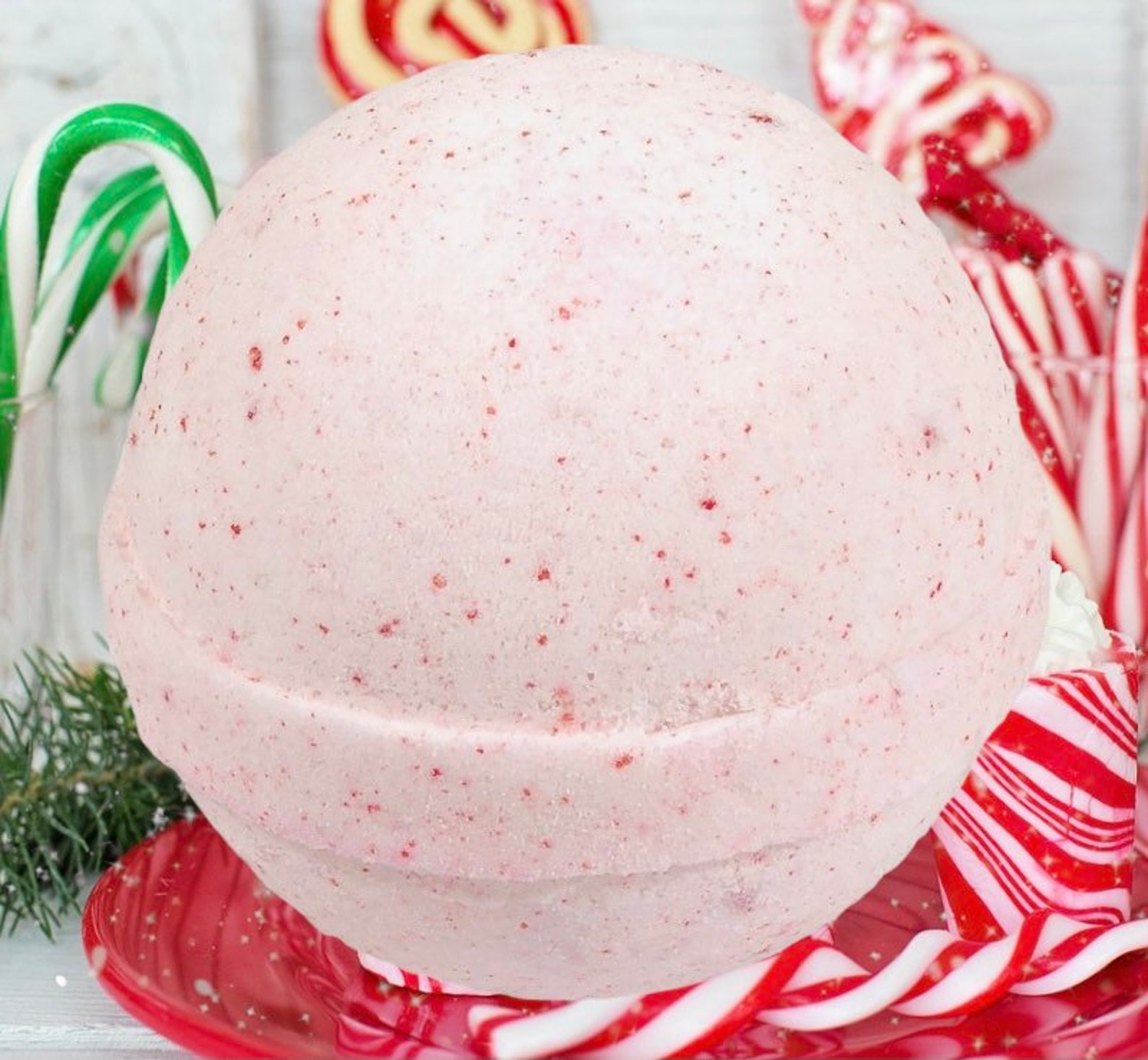 Candy Cane Bath Bomb 4.5oz-peppermint bath bomb candy cane | Etsy