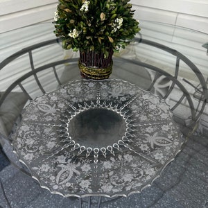 Vintage New Martinsville Viking Glass Prelude Radiance Etched Glass 14&quot; Platter